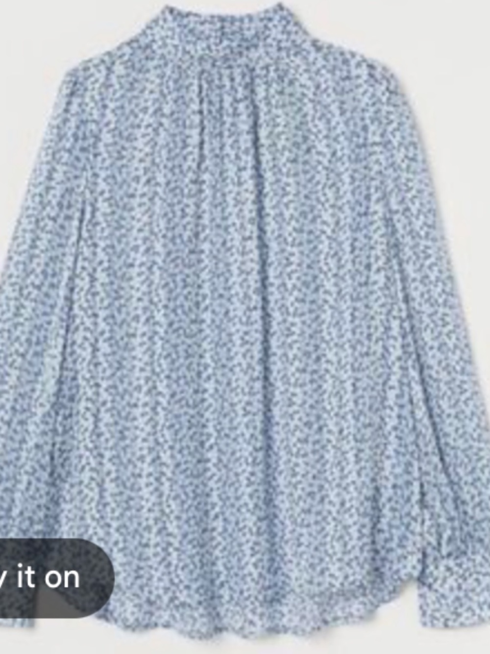 H&M Soft Blue Long Sleeve Peplum Blouse Size Small